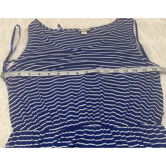 Women's Merona Sundress Blue w/White Stripes Rayon Spandex Blend Junior's Size M - Picture 6 of 12